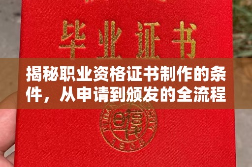 方山揭秘职业资格证书制作的条件，从申请到颁发的全流程解析