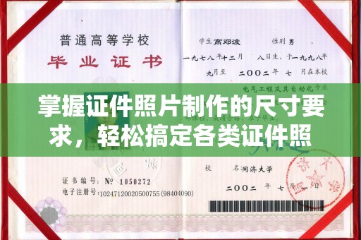 方山掌握证件照片制作的尺寸要求，轻松搞定各类证件照
